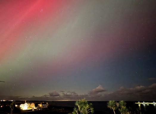 Northern lights over Port St Mary